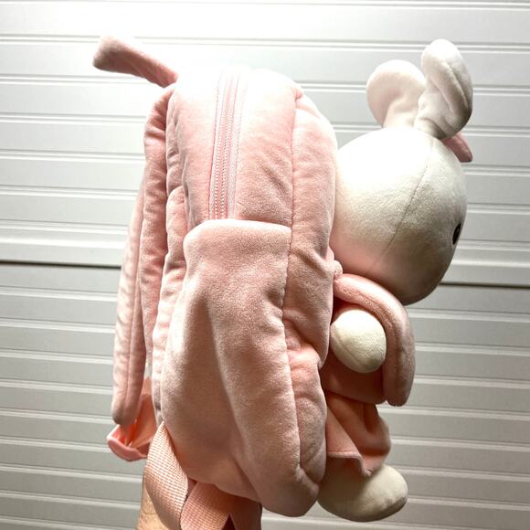 Gloveleya Toddler Stuffed Bunny Pale Pink Soft Backpack 9” - Picture 2 of 11